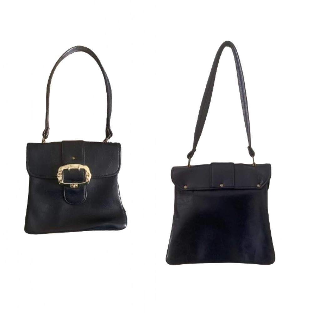 1970s Mod Handbag Navy Vegan Shoulder Bag